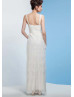 Lace Chiffon Straps Long Prom Dress